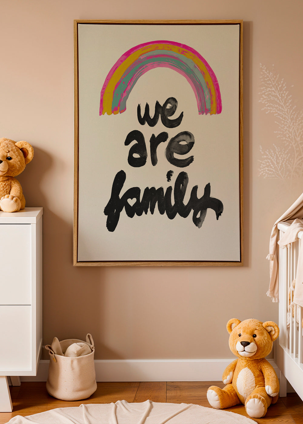Ilustracja 'We are family' malowana tęcza