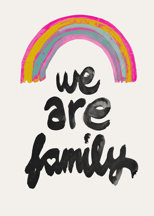 Ilustracja 'We are family' malowana tęcza