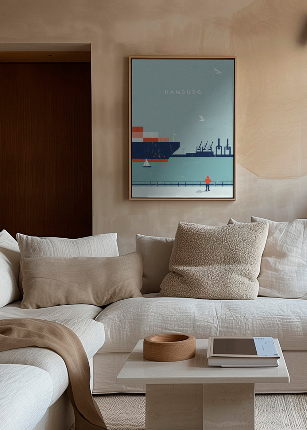 Plakat podróżniczy Hamburg port ilustracja