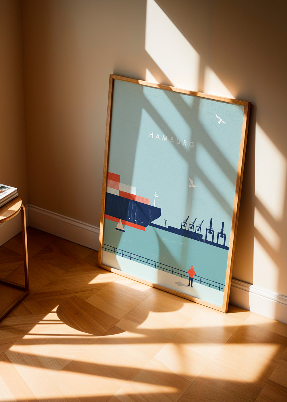 Plakat podróżniczy Hamburg port ilustracja