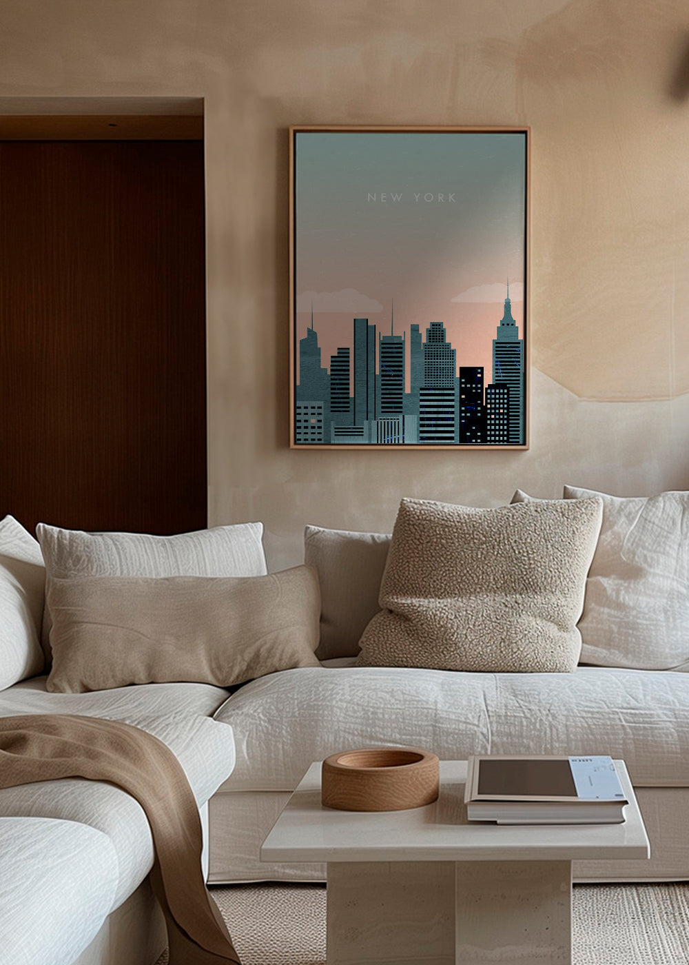 Plakat podróżniczy New York skyline ilustracja