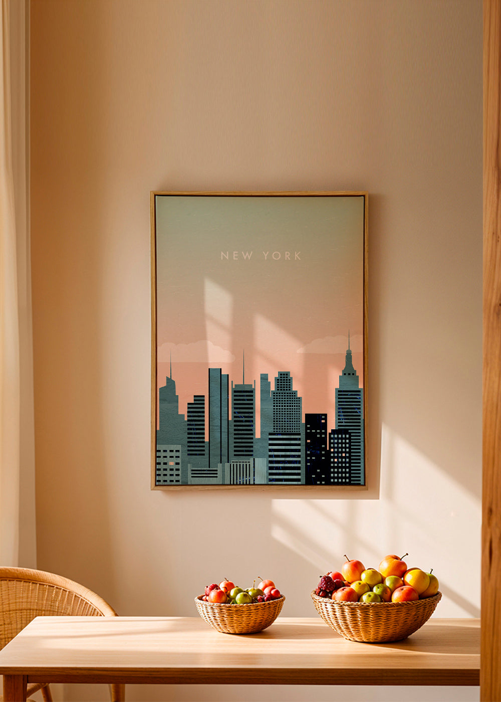 Plakat podróżniczy New York skyline ilustracja