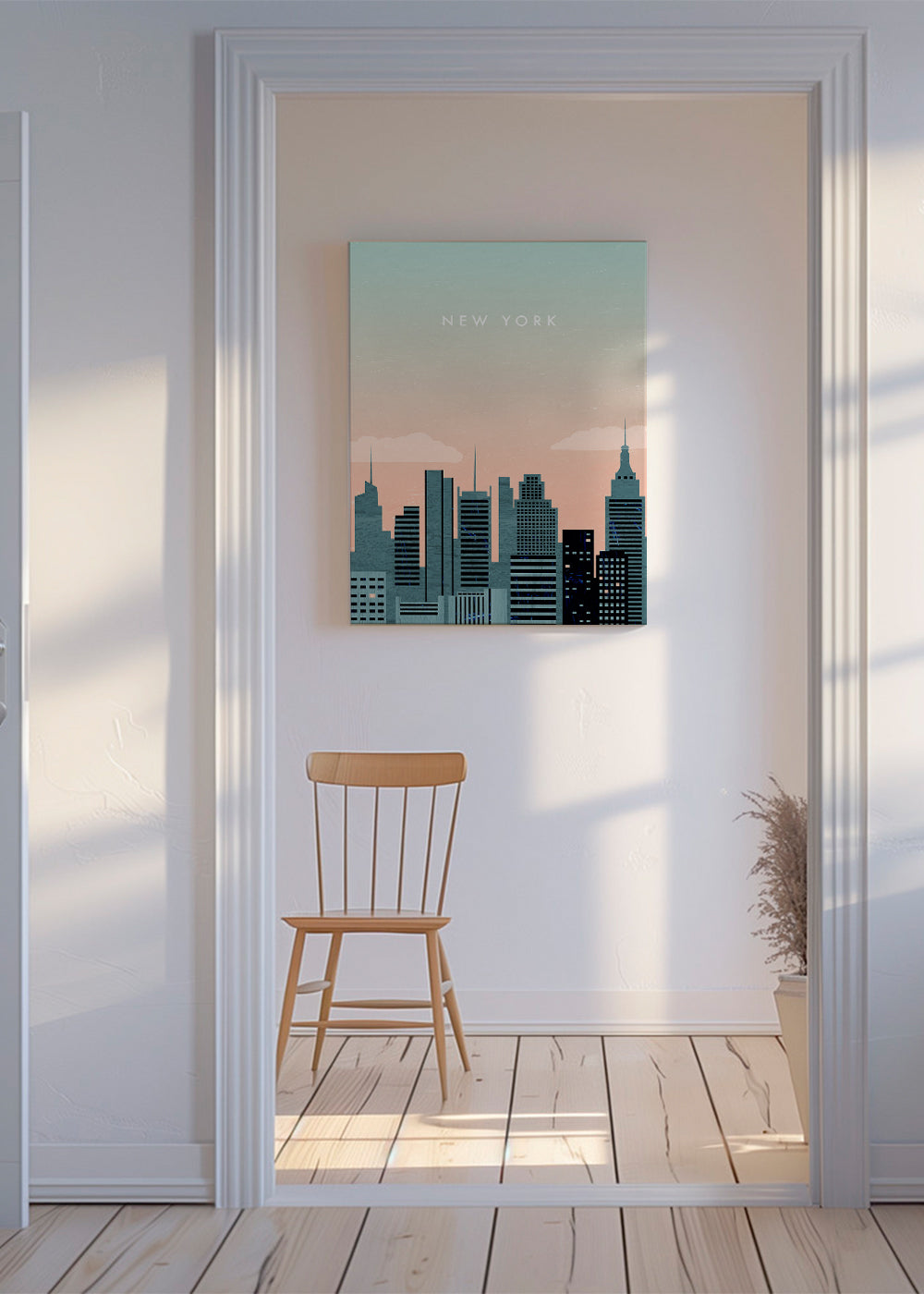 Plakat podróżniczy New York skyline ilustracja