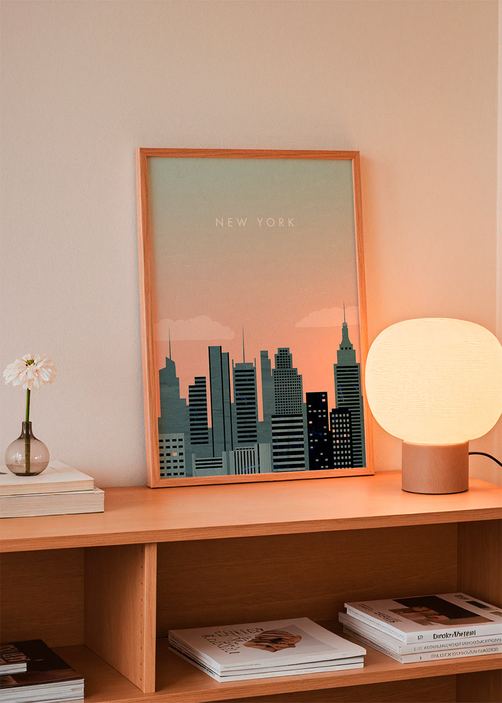 Plakat podróżniczy New York skyline ilustracja
