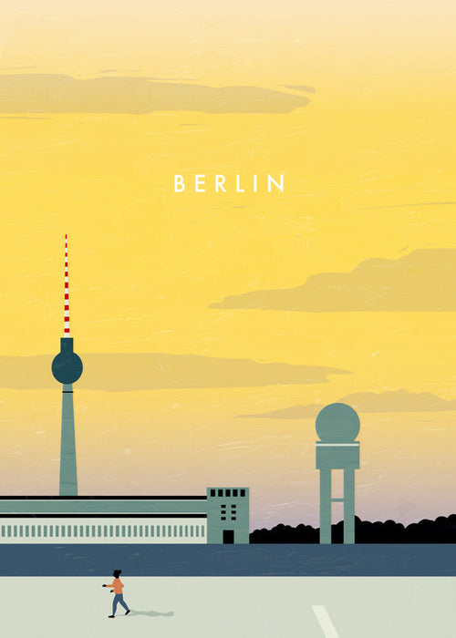 Plakat podróżniczy Berlin skyline minimalistyczny