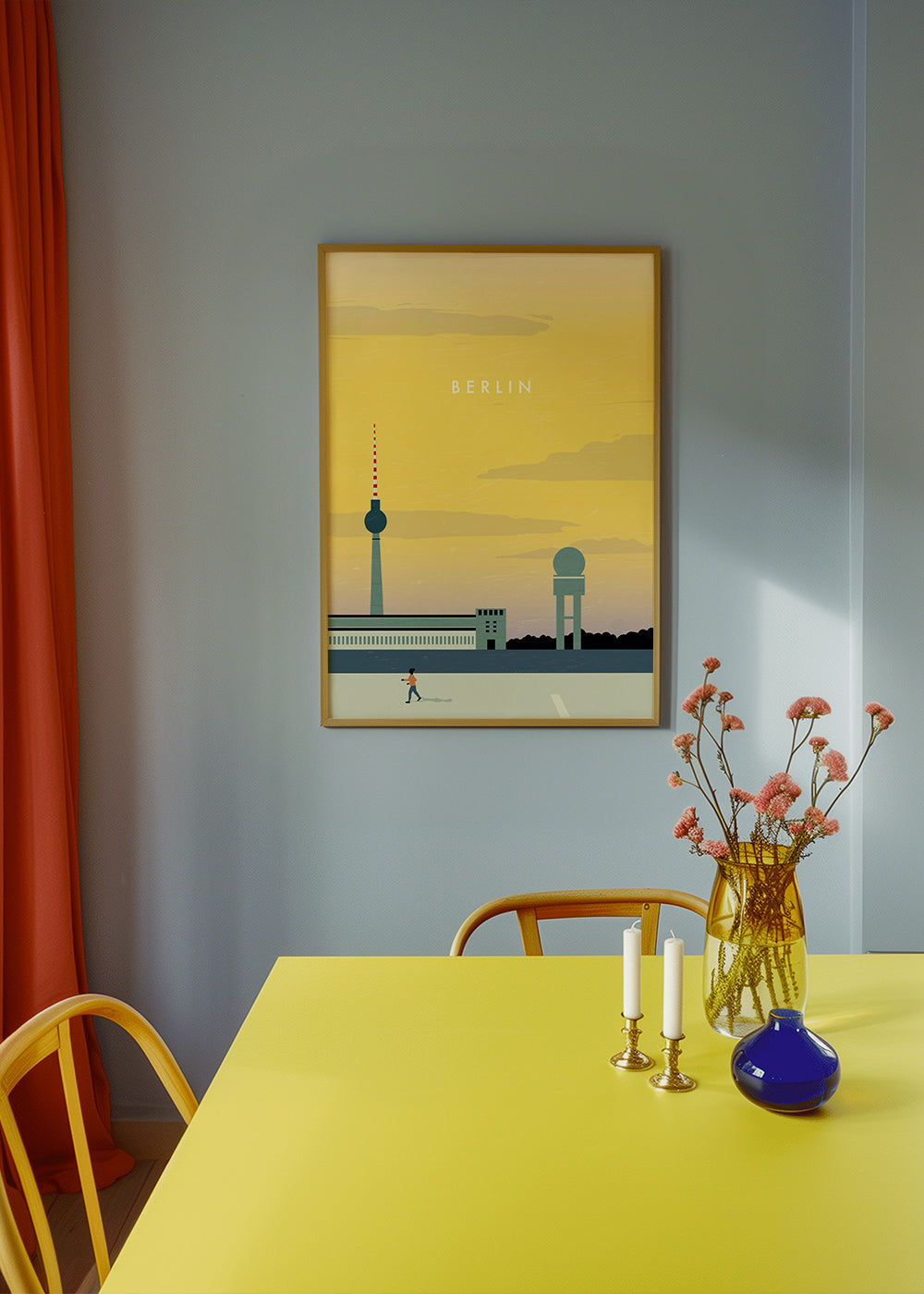 Plakat podróżniczy Berlin skyline minimalistyczny