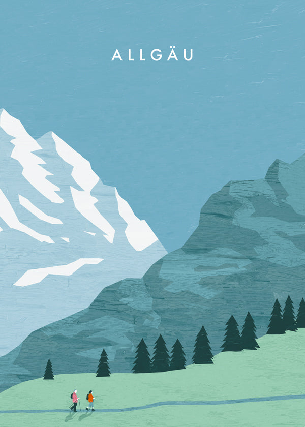 Obraz krajobrazowy Allgäu ilustracja