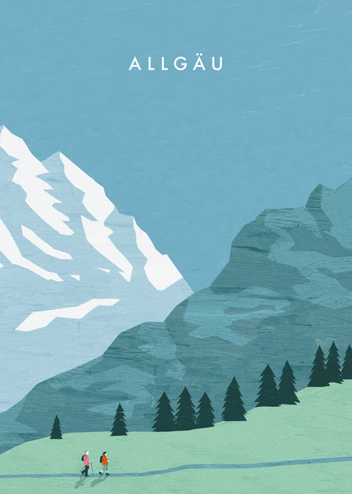 Obraz krajobrazowy Allgäu ilustracja
