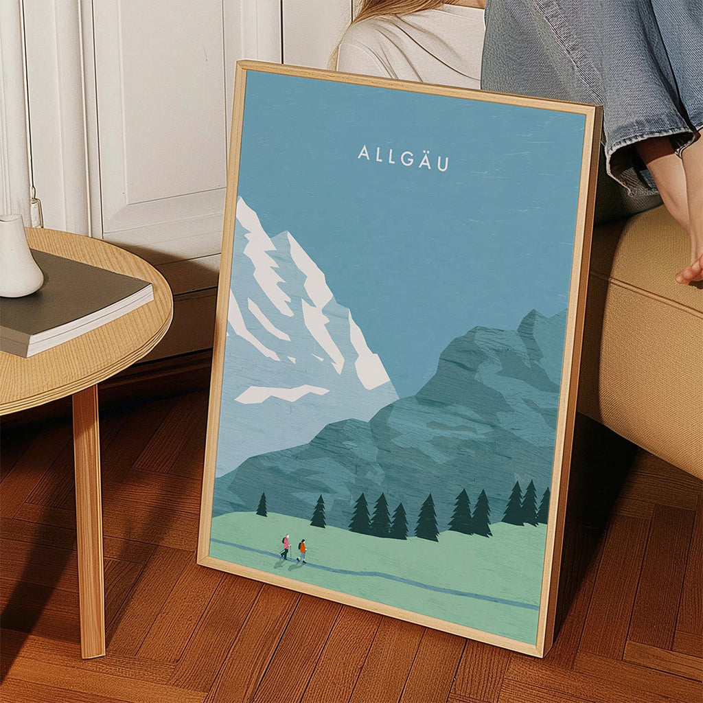 Obraz krajobrazowy Allgäu ilustracja
