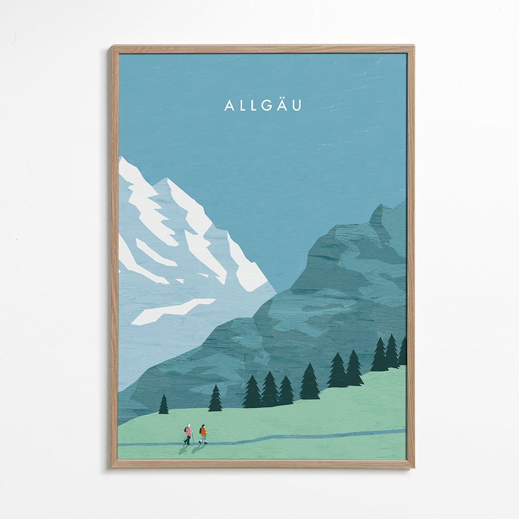 Obraz krajobrazowy Allgäu ilustracja