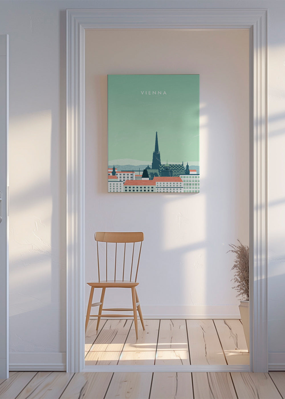 Sztuka do kuchni Vienna stylizowana w pastelach