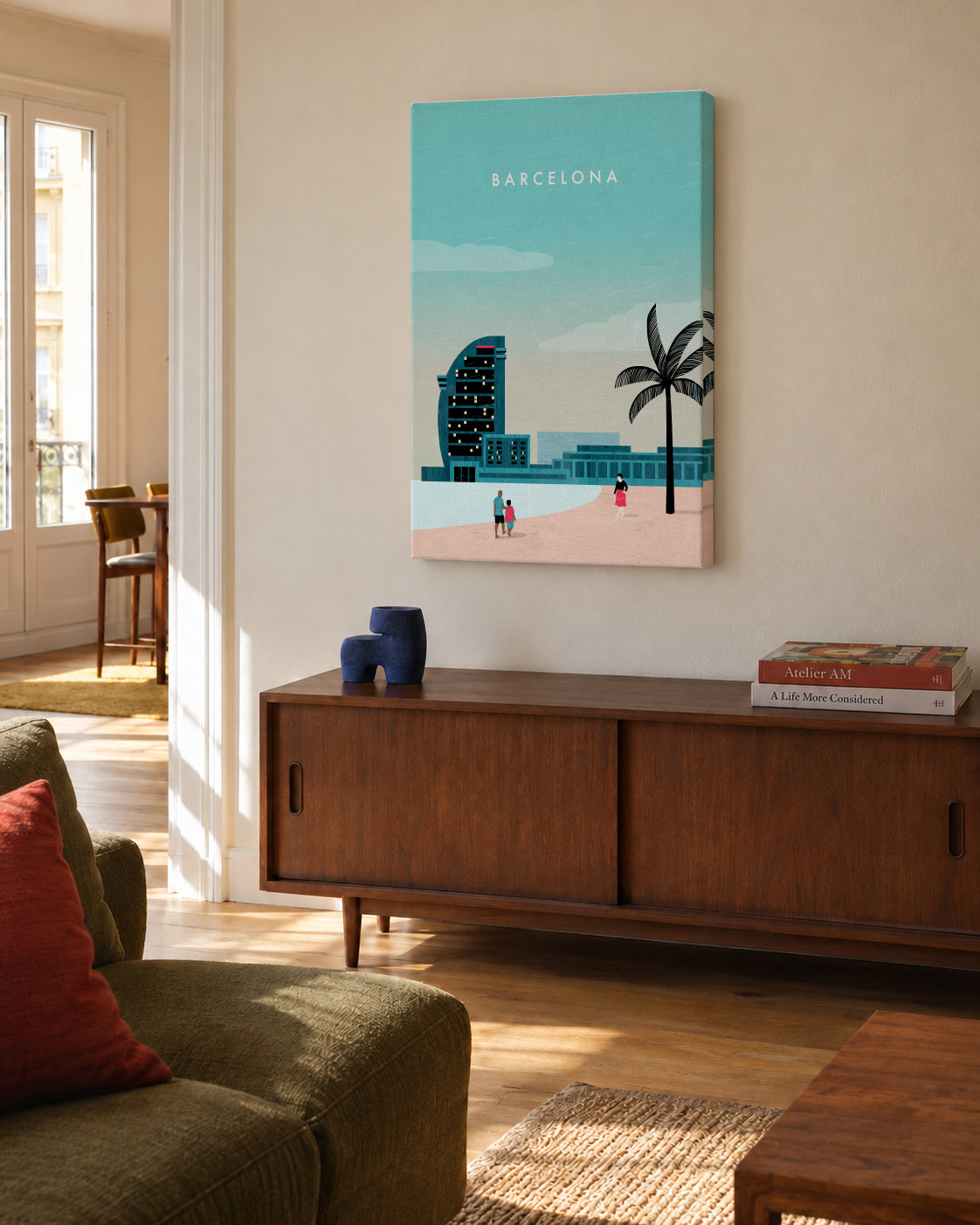 Barcelona - Unframed canvas in an interior