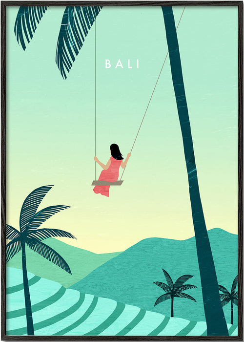 Sztuka do kuchni Bali: ilustracja huśtawki tropikalnej