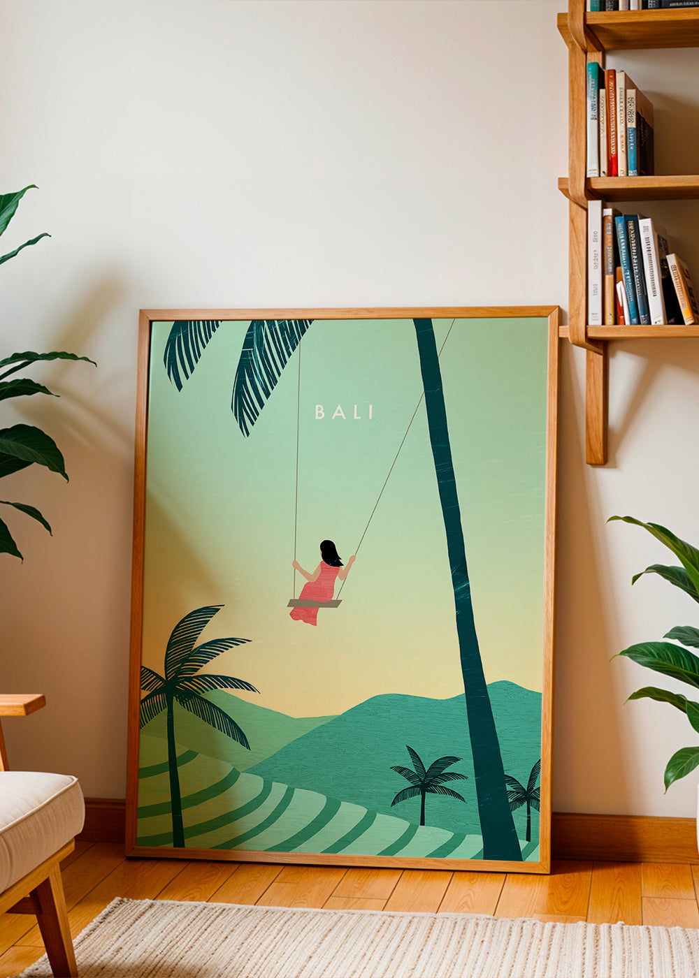 Sztuka do kuchni Bali: ilustracja huśtawki tropikalnej