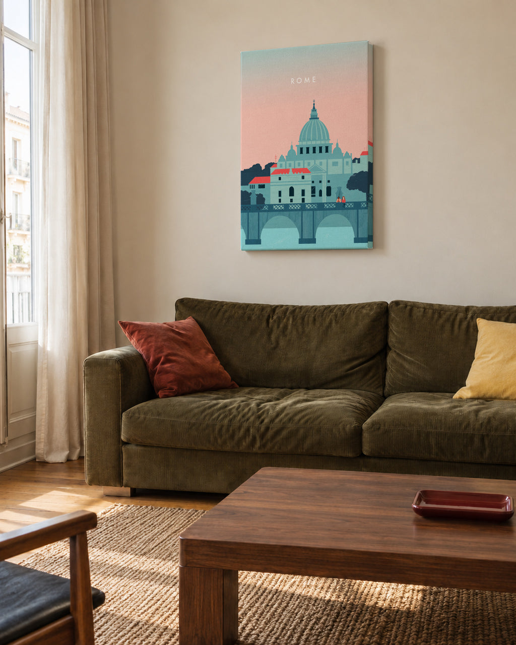 Rome - Unframed canvas in an interior