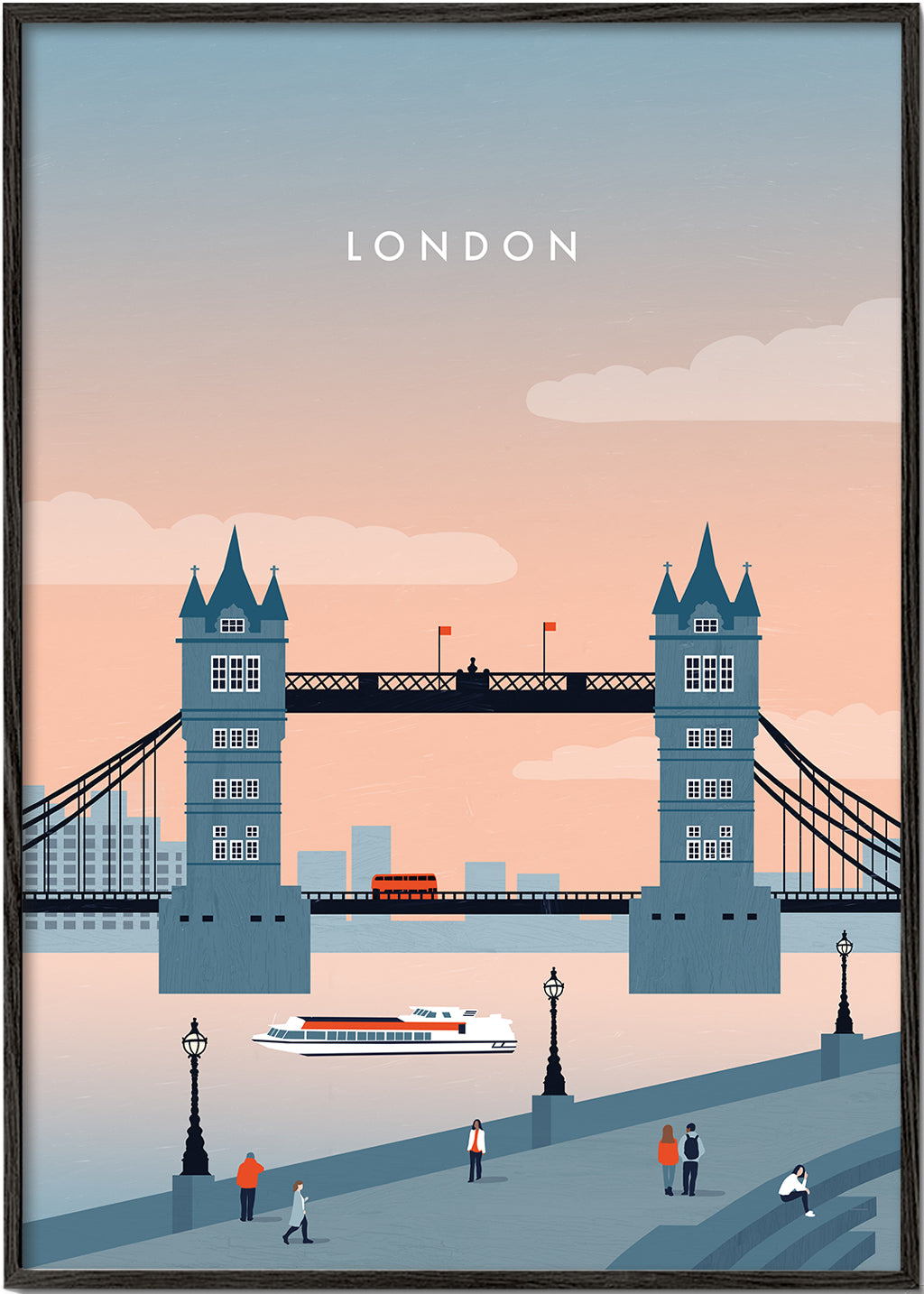 Plakat miasta London most ilustracja