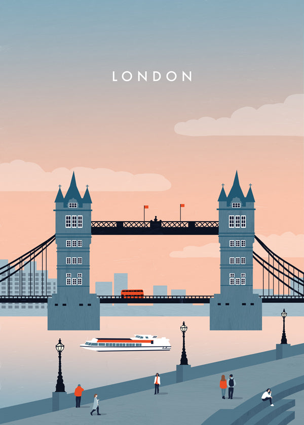 Plakat miasta London most ilustracja