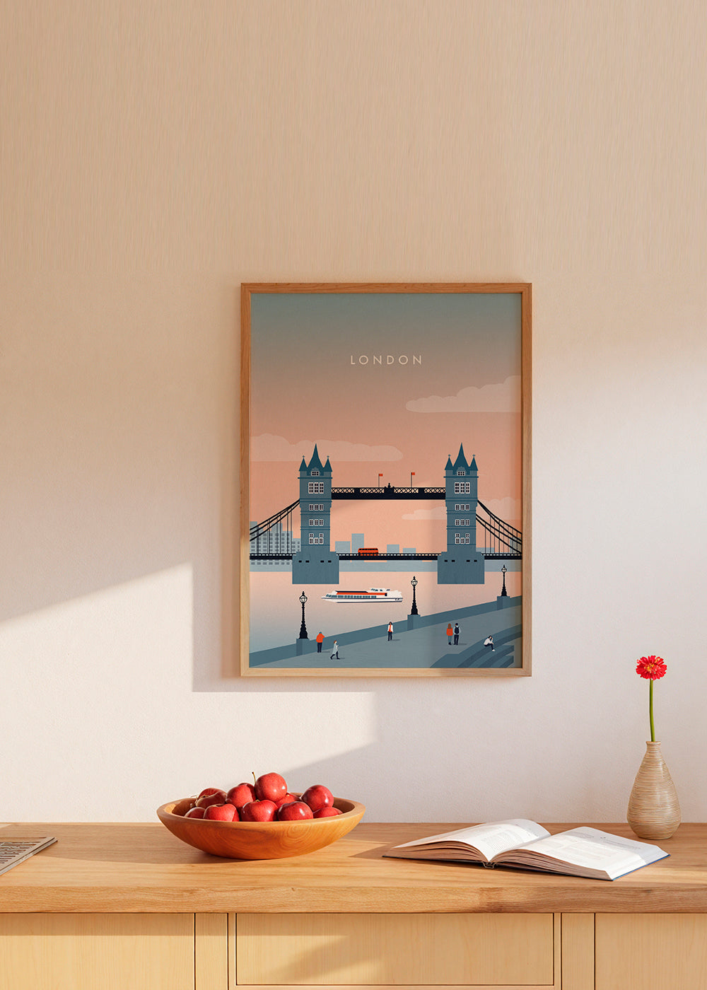 Plakat miasta London most ilustracja