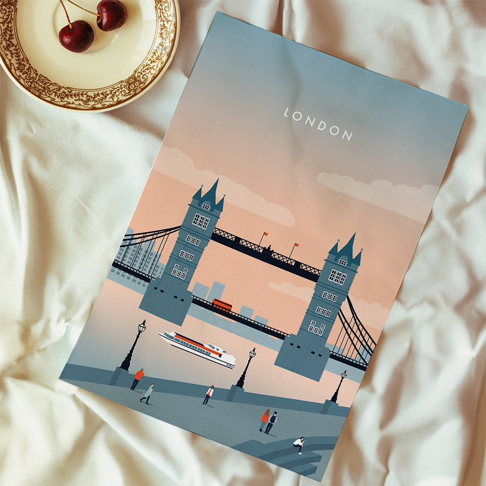 Plakat miasta London most ilustracja