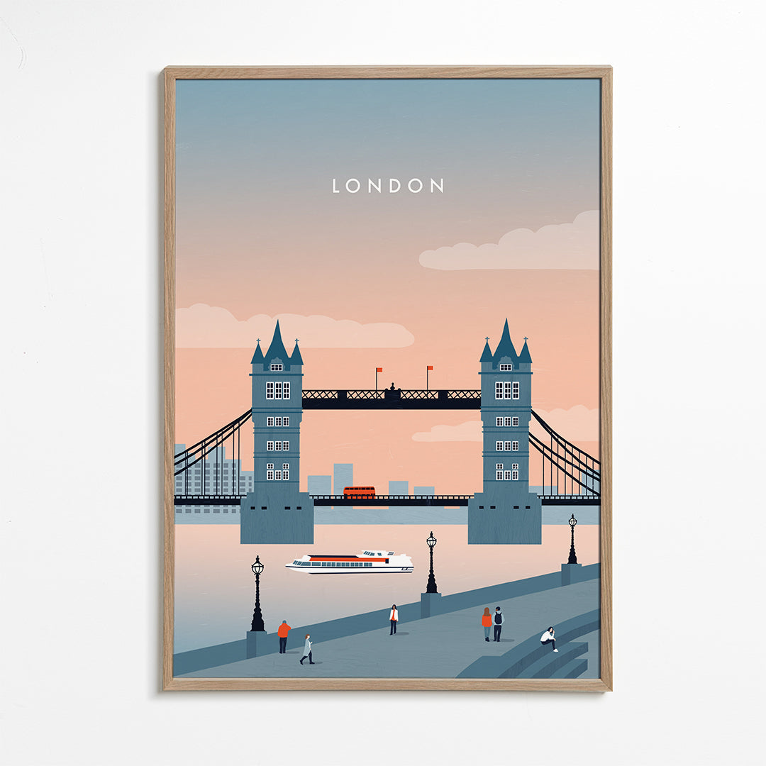Plakat miasta London most ilustracja