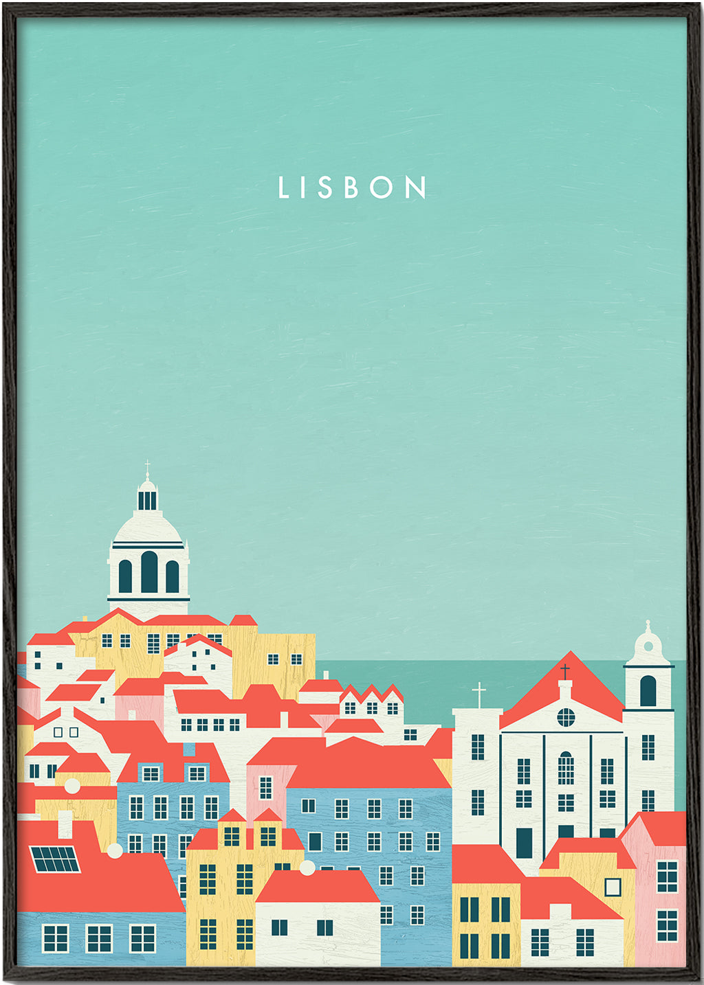 Plakat podróżniczy Lizbona ilustracyjny widok