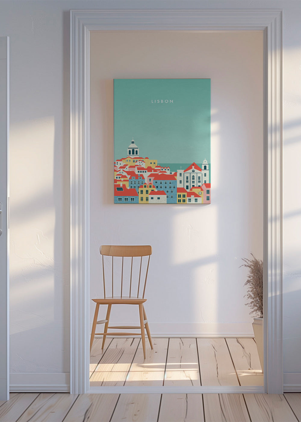 Plakat podróżniczy Lizbona ilustracyjny widok