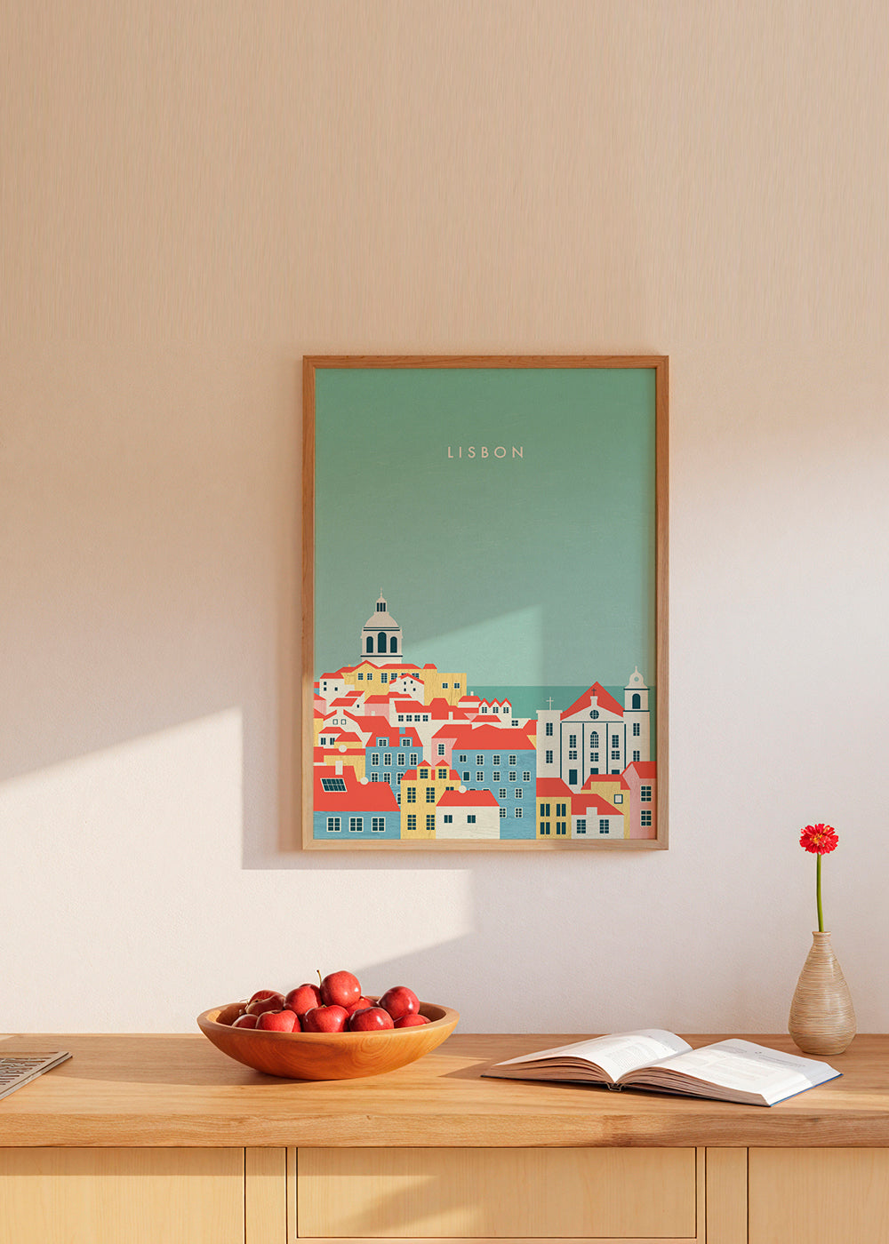 Plakat podróżniczy Lizbona ilustracyjny widok