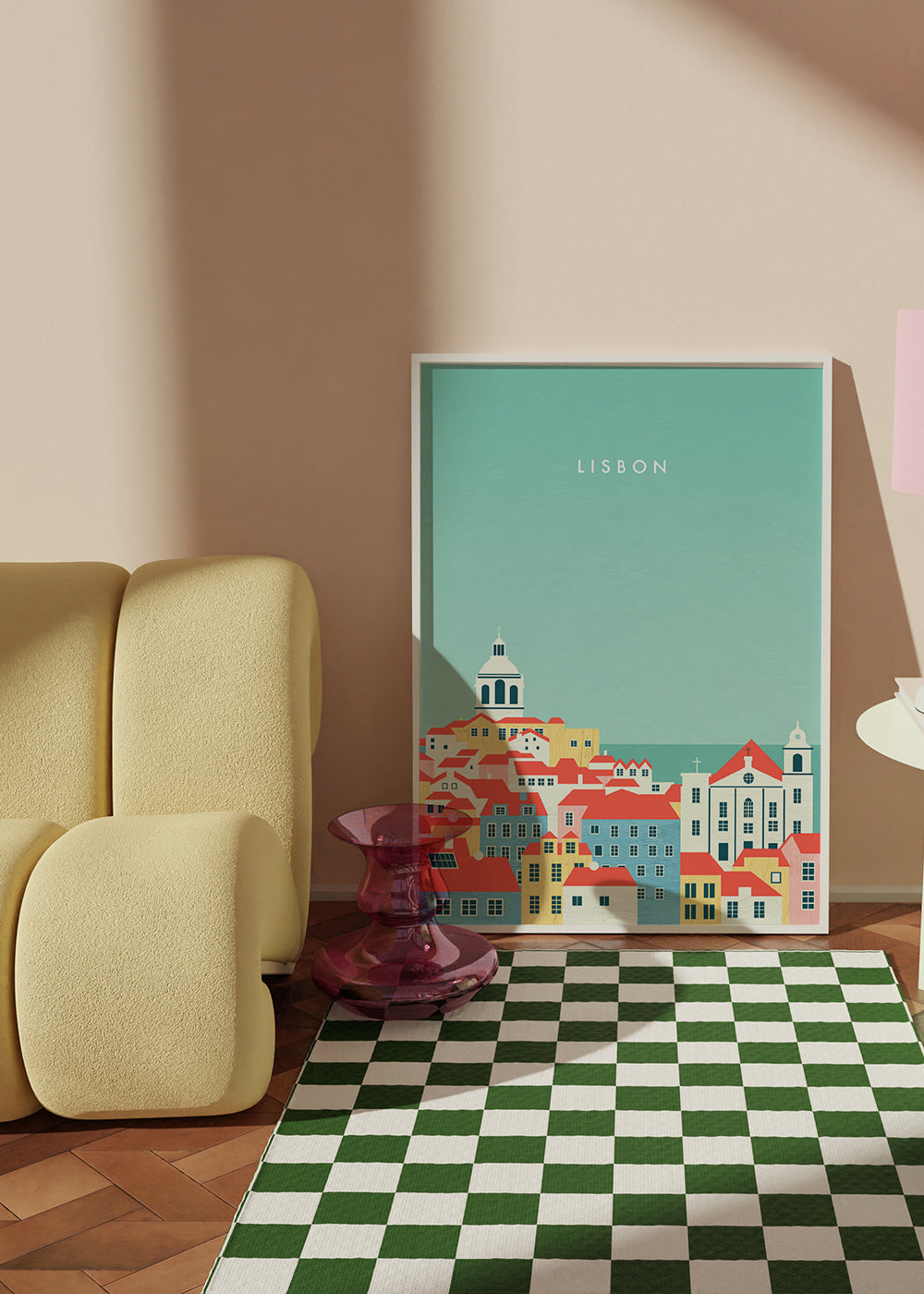 Plakat podróżniczy Lizbona ilustracyjny widok