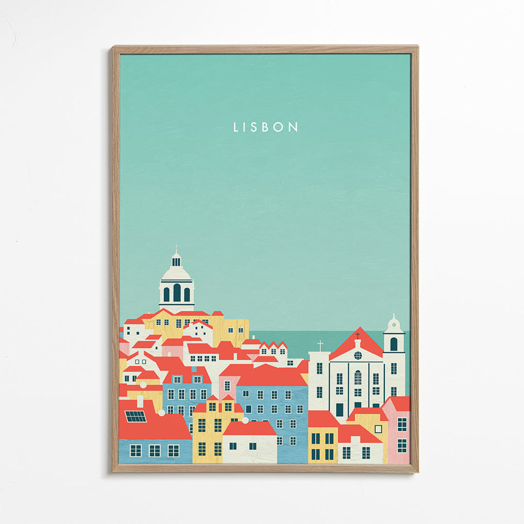 Plakat podróżniczy Lizbona ilustracyjny widok