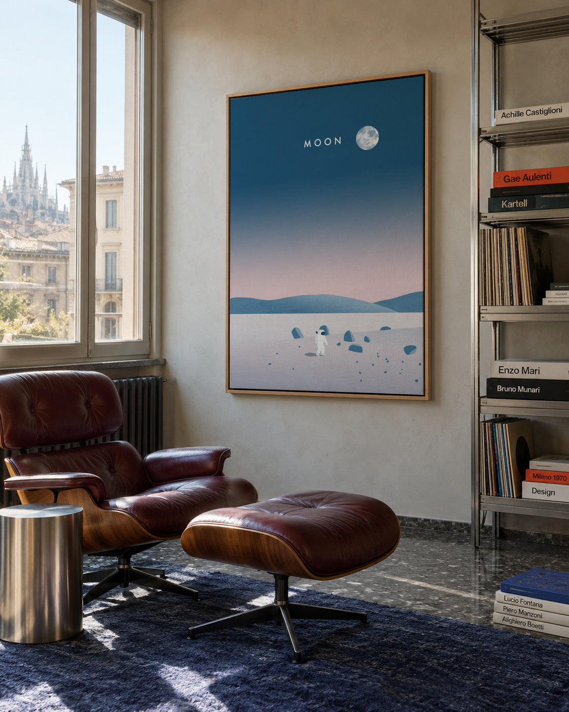 Moon - Framed canvas in an interior