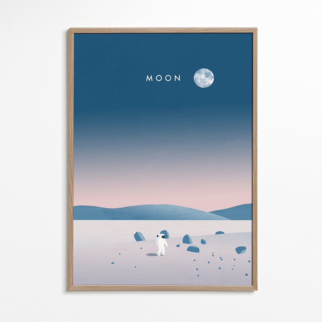 Ilustracja księżycowego krajobrazu z astronautą