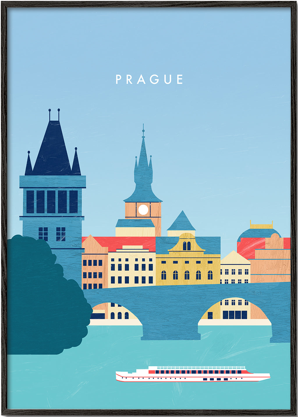 Sztuka do kuchni Praga skyline niebieski