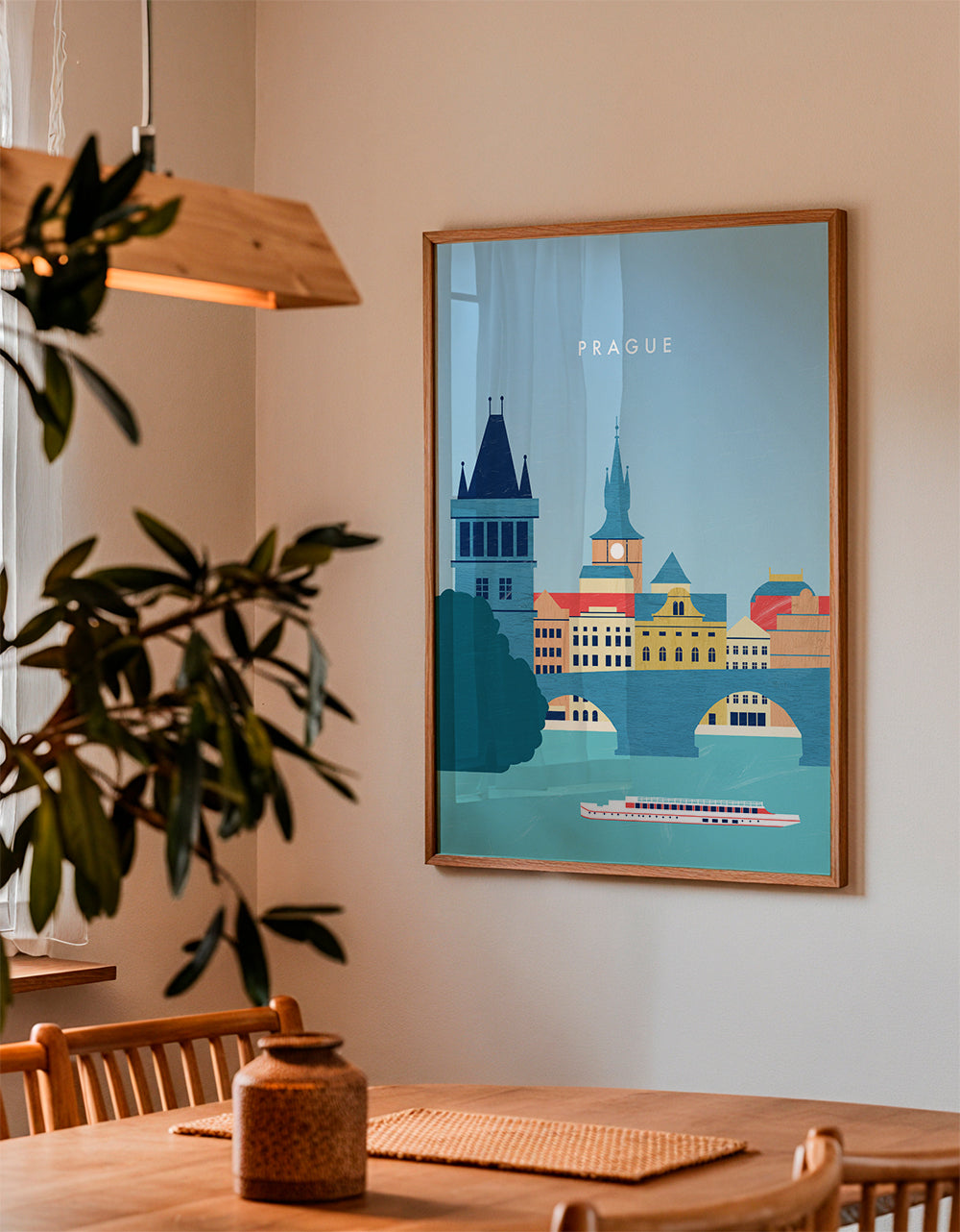 Sztuka do kuchni Praga skyline niebieski