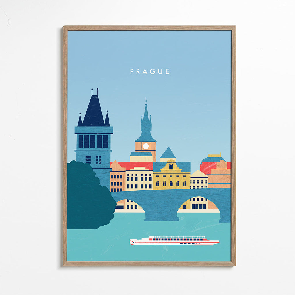 Sztuka do kuchni Praga skyline niebieski