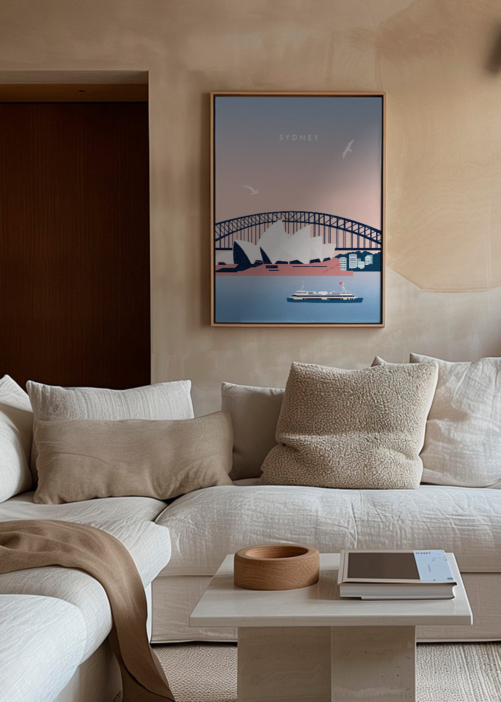 Plakat podróżny Sydney: Opera i most w ilustracji