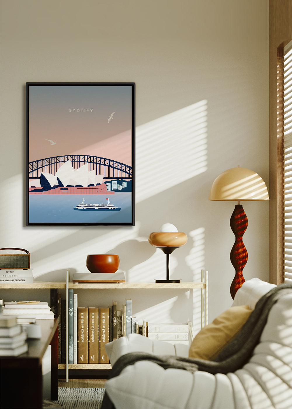 Plakat podróżny Sydney: Opera i most w ilustracji