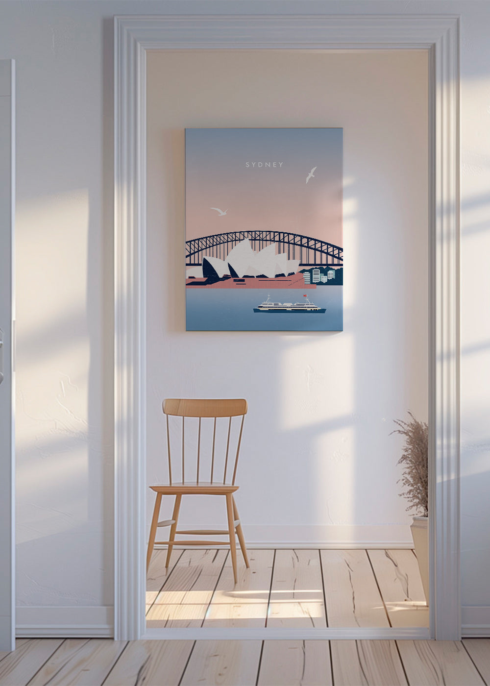 Plakat podróżny Sydney: Opera i most w ilustracji