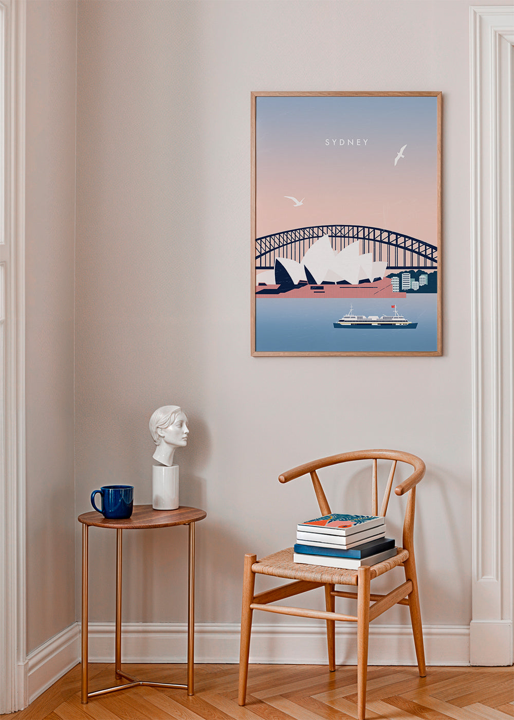 Plakat podróżny Sydney: Opera i most w ilustracji