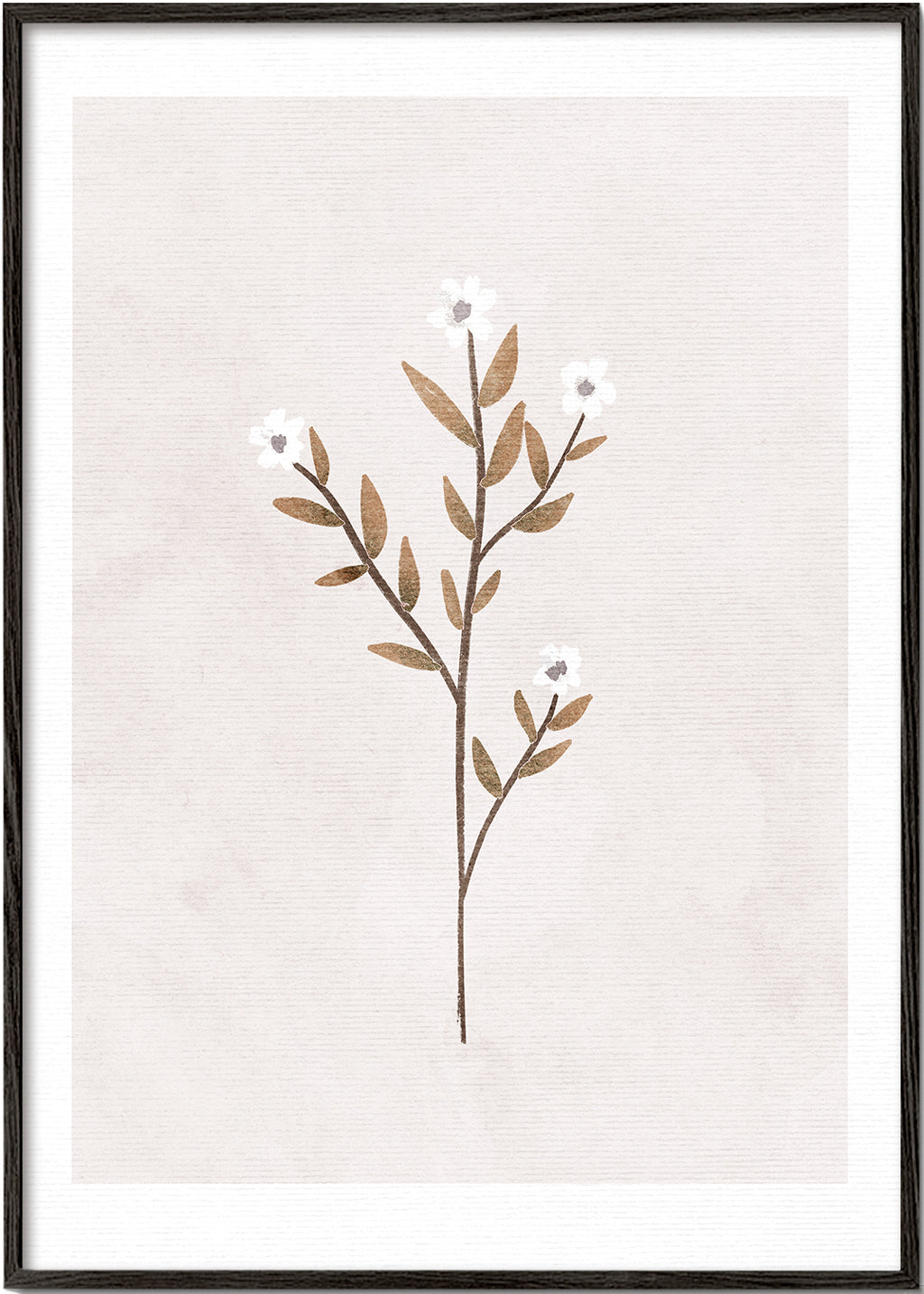 Plakat botaniczny z delikatną gałązką