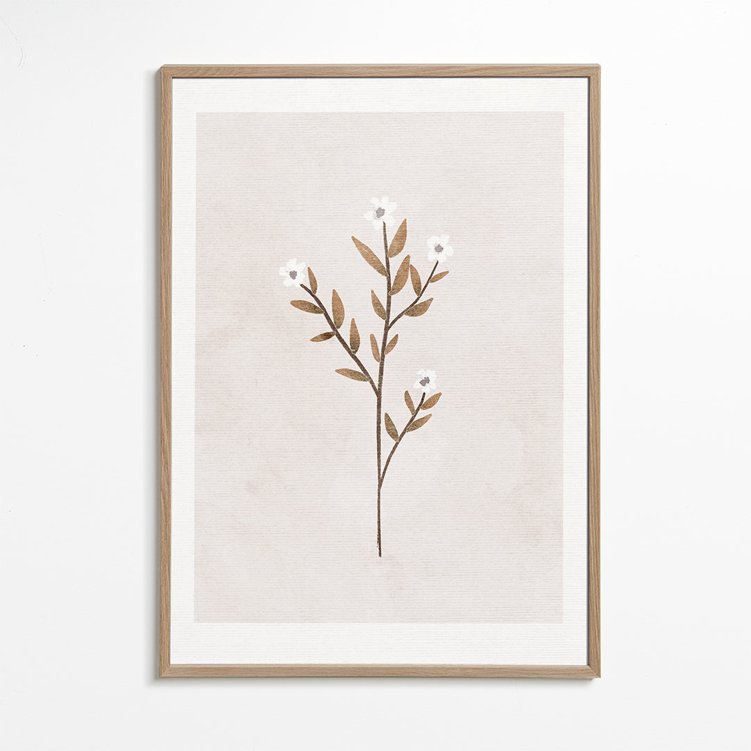 Plakat botaniczny z delikatną gałązką