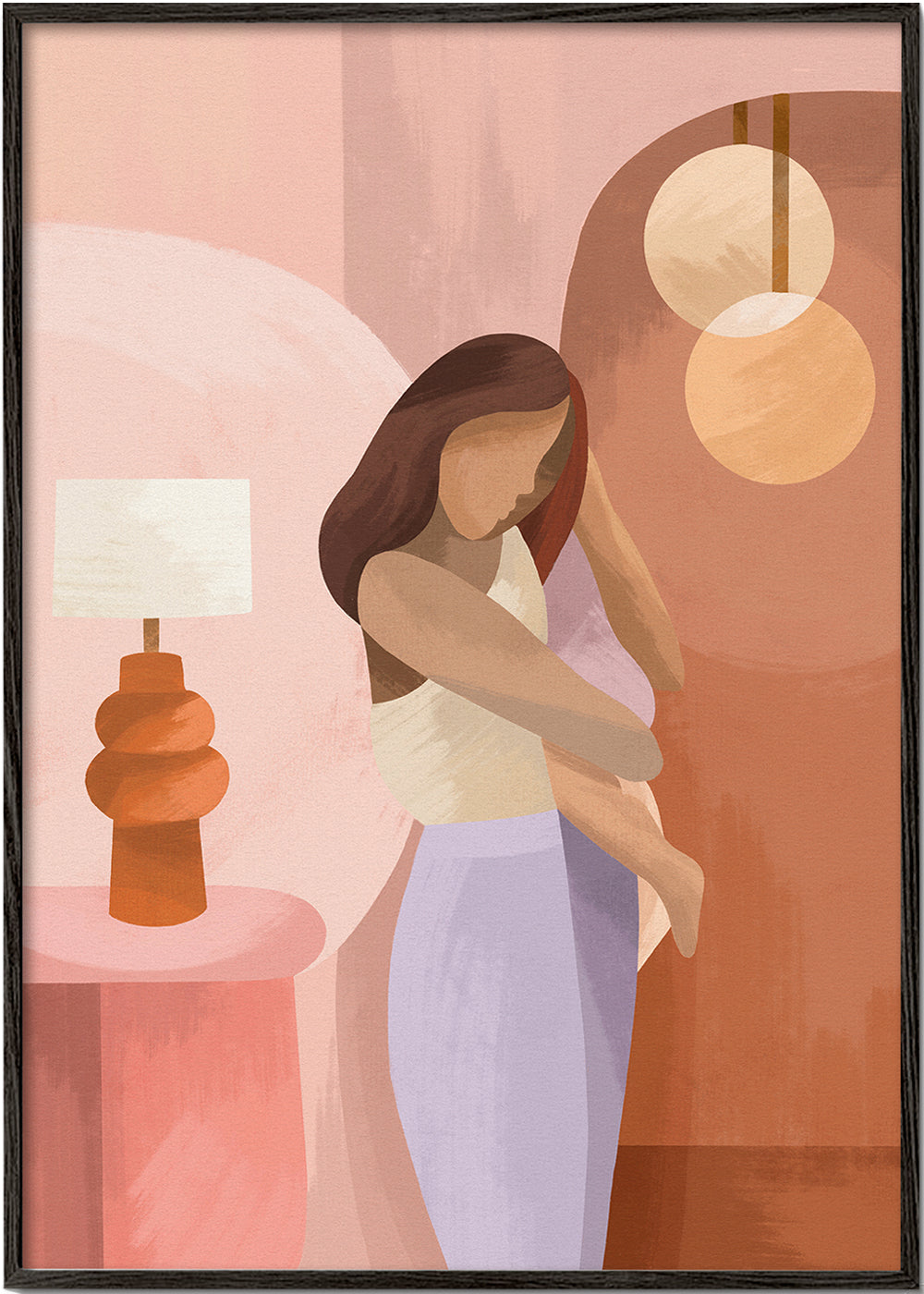 Ilustracja matczyna w pastelowych barwach