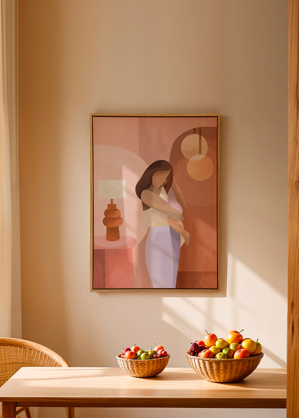 Ilustracja matczyna w pastelowych barwach
