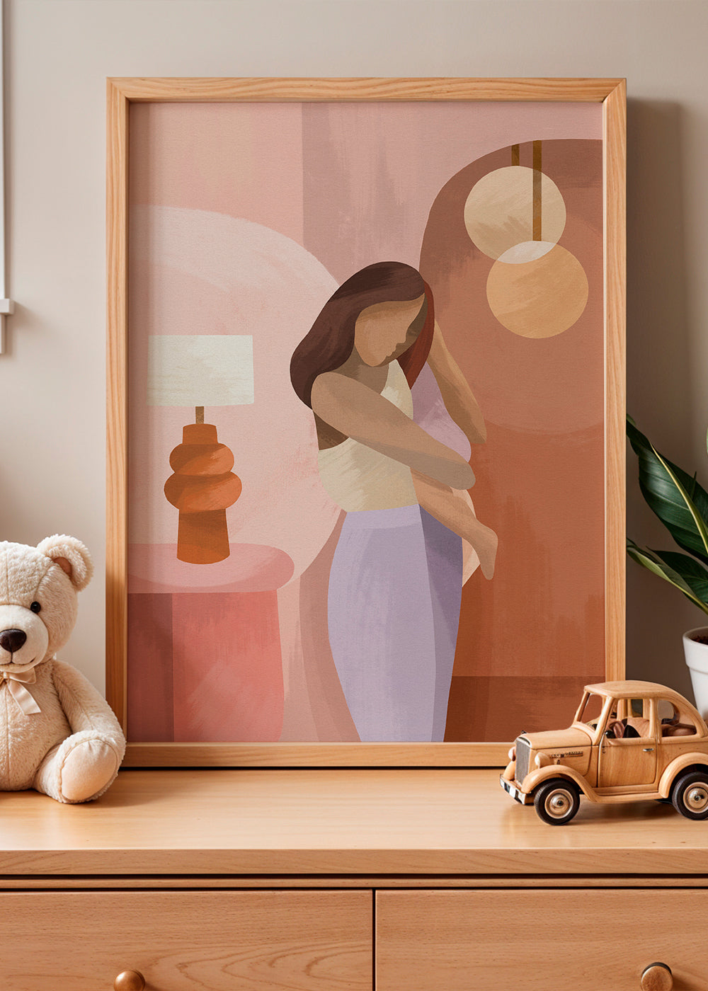 Ilustracja matczyna w pastelowych barwach