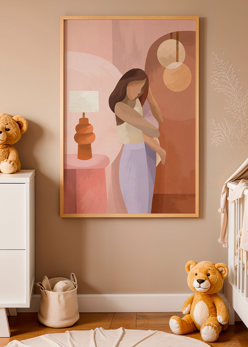Ilustracja matczyna w pastelowych barwach