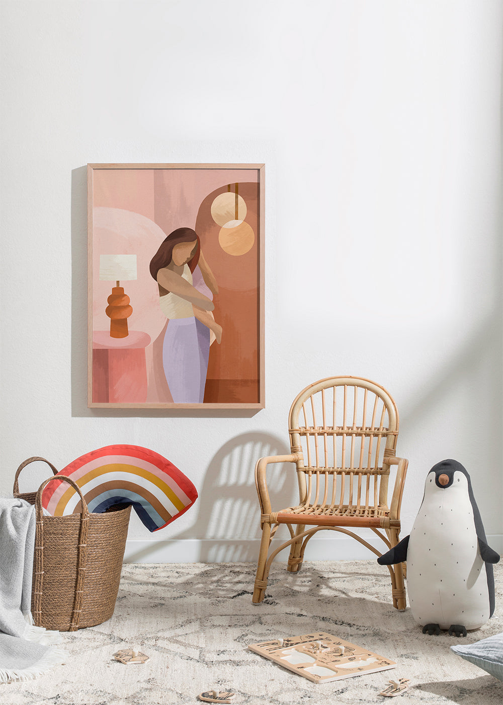 Ilustracja matczyna w pastelowych barwach