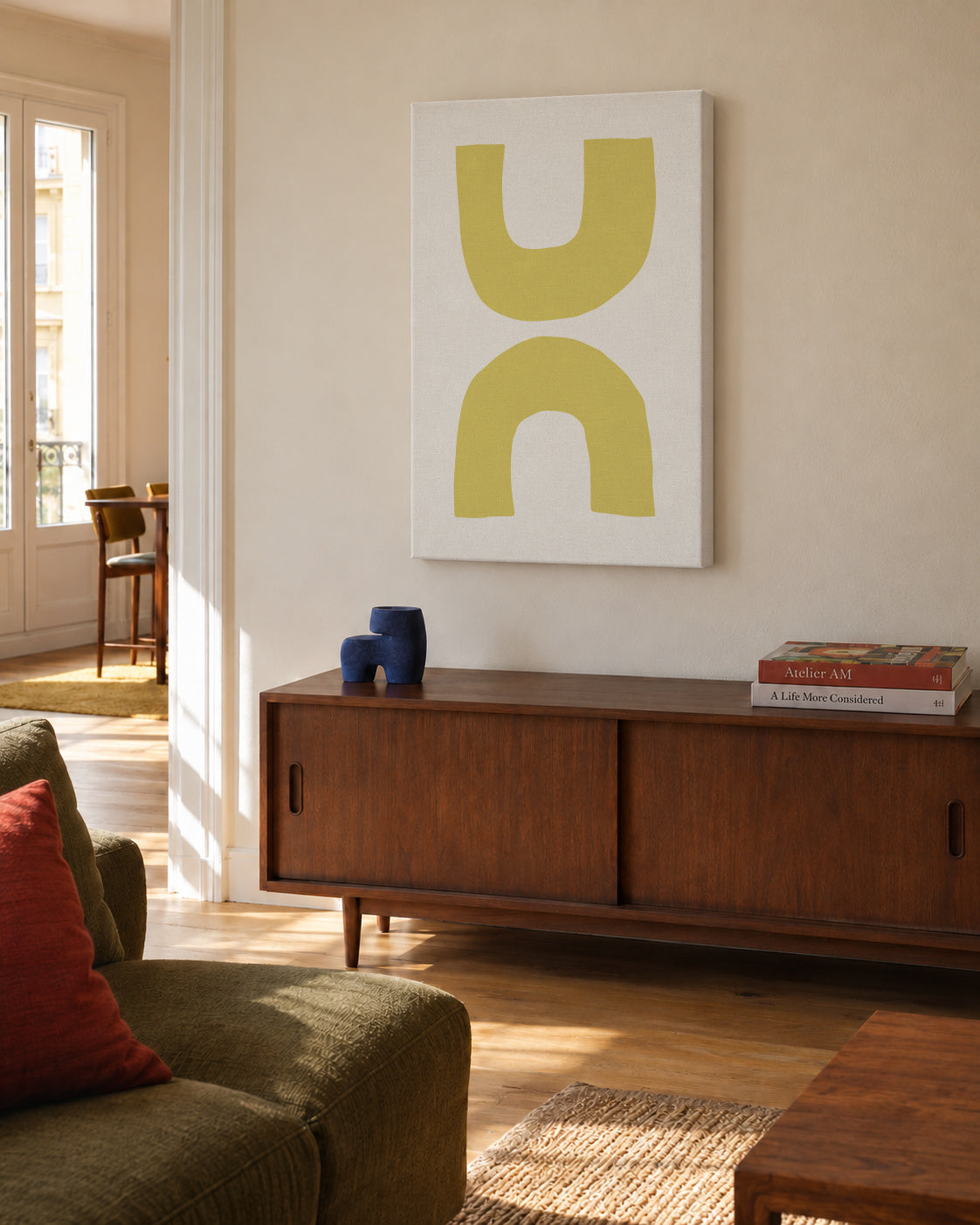 Abstract N4 - Unframed canvas in an interior