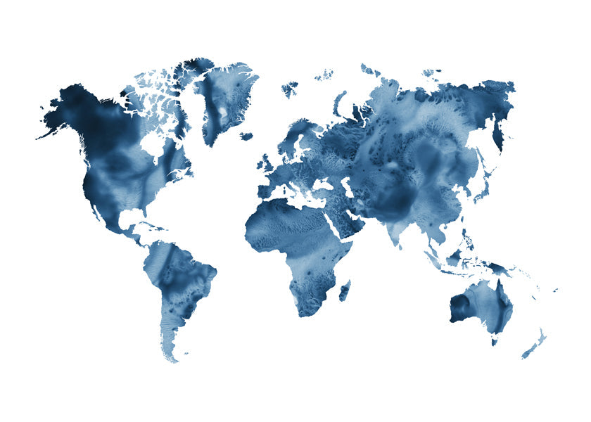 Sztuka do kuchni: mapa świata indygo