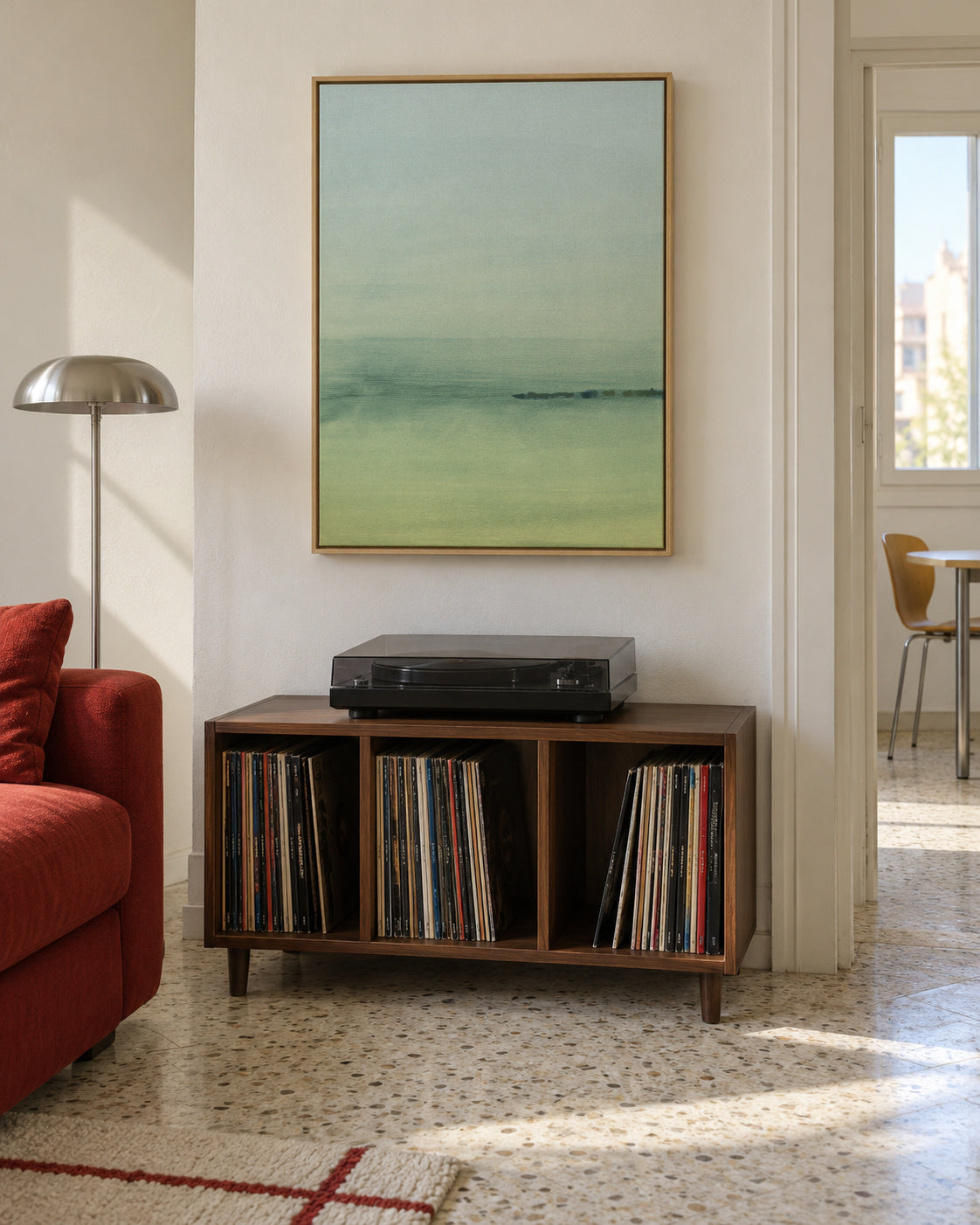 Watercolor Landscape N 5 - Framed canvas in an interior