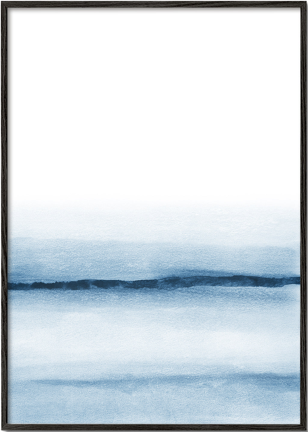 Krajobraz akwarela minimal niebieski