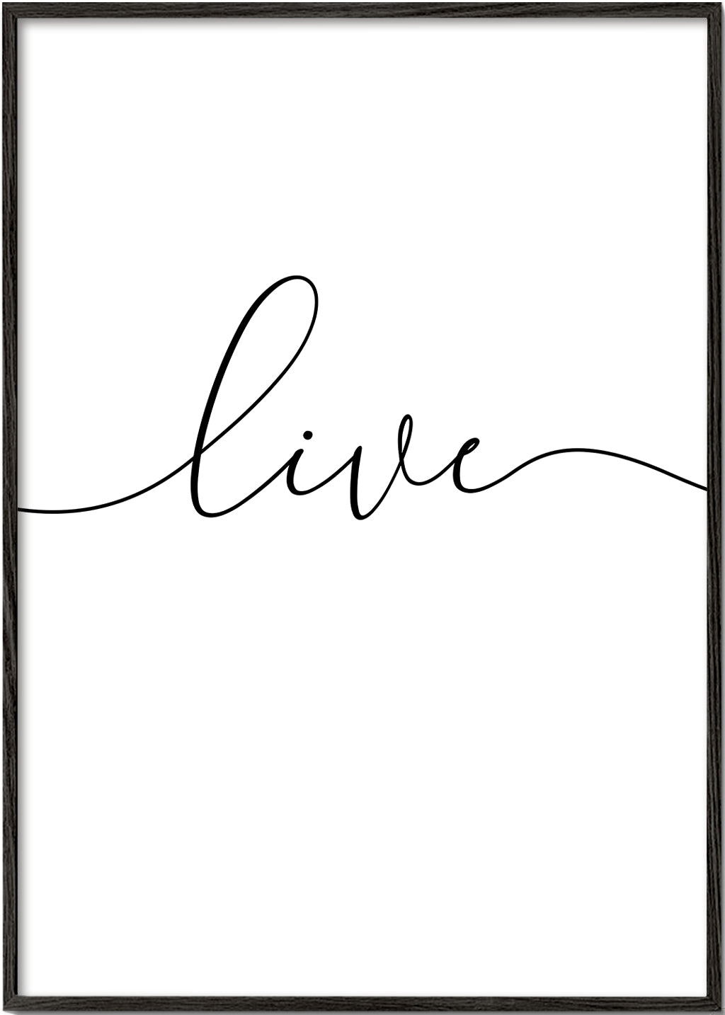 Minimalistyczny plakat z napisem 'Live'